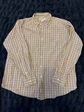 U.S. Polo Assn Men’s XL Brown Plaid Button Down Shirt Long Sleeve Cotton Casual